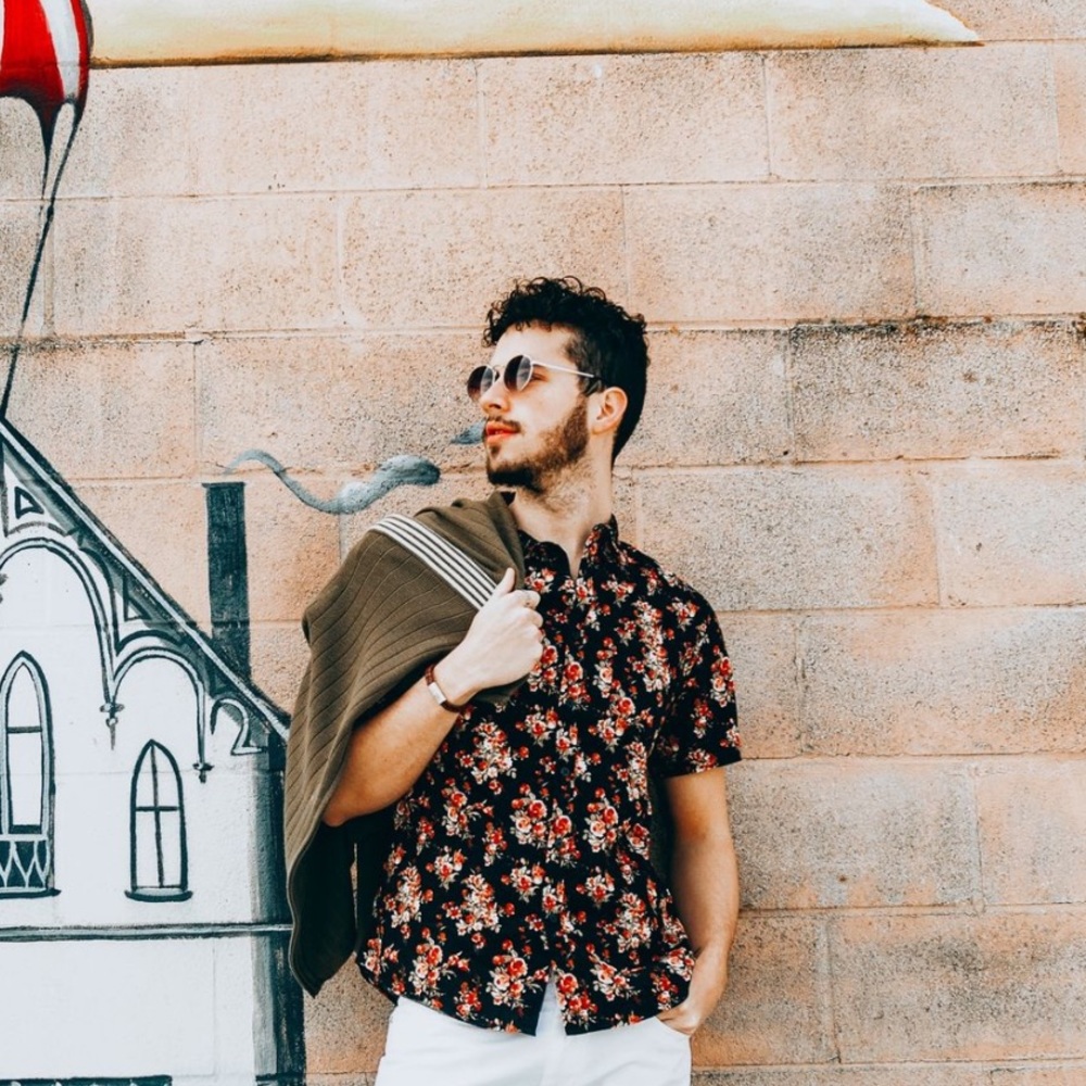 Brown & Red Floral Button-Down Shirt